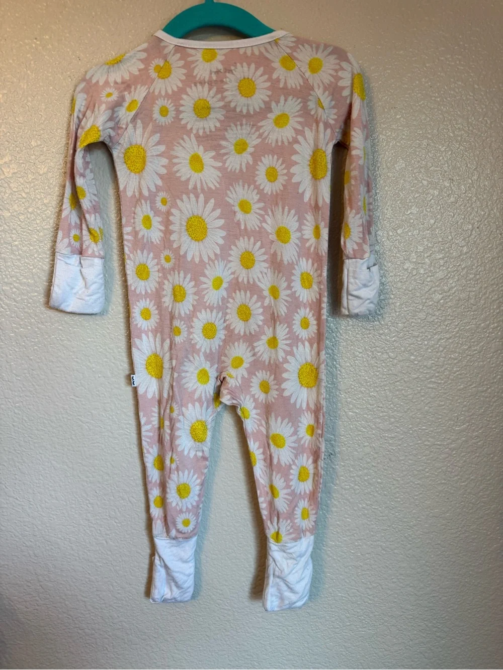 Little Sleepies Pink Daisy Zip Footed One-Piece